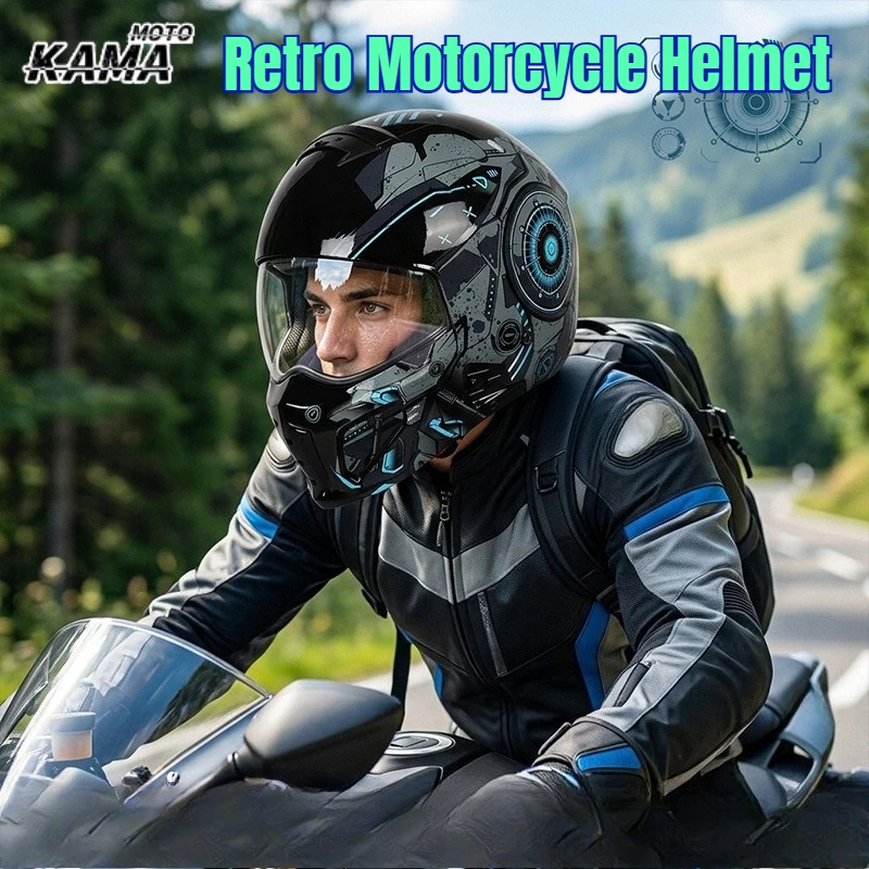 Retro Motorcycle Helmet Full & Removable Half Helmet Combo Universal Adult All Season Safety Helmet for Electric Vehicle
Retro Motorcycle Helmet Full & Removable Half Helmet Combo Universal Adult All Season Safety Helmet for Electric Vehicle