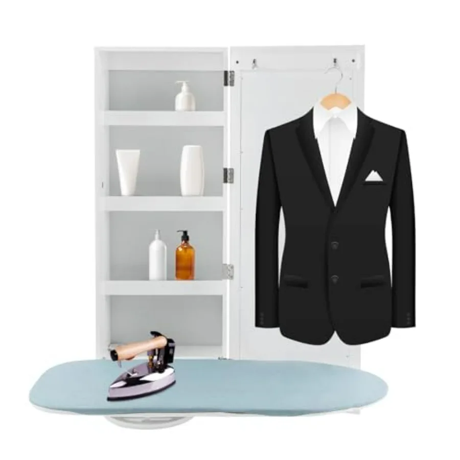 Wall-Mounted Ironing Board Cabinet with Swivel Storage Foldable Ironing Station for Small Spaces White Mirrored Door 14 x 8.1 x
Wall-Mounted Ironing Board Cabinet with Swivel Storage Foldable Ironing Station for Small Spaces White Mirrored Door 14 x 8.1 x
