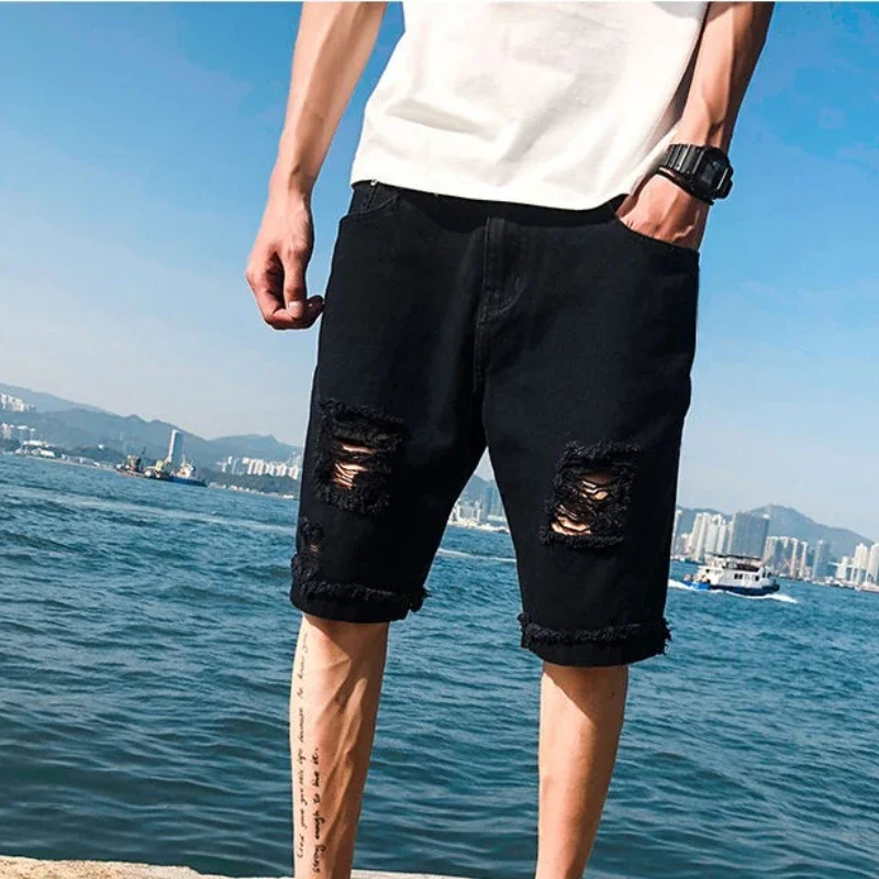 Loose Baggy with Pockets Wide Men's Short Jeans Pants Half Long Male Denim Shorts Ripped Bermuda Stretchable Wih Zipper Xxxl Cut
Loose Baggy with Pockets Wide Men's Short Jeans Pants Half Long Male Denim Shorts Ripped Bermuda Stretchable Wih Zipper Xxxl Cut