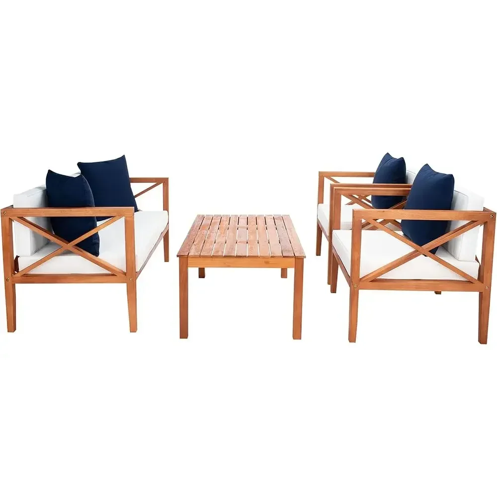 Collection Teak and White Navy 4-Piece Outdoor Accent Pillows Set
Collection Teak and White Navy 4-Piece Outdoor Accent Pillows Set