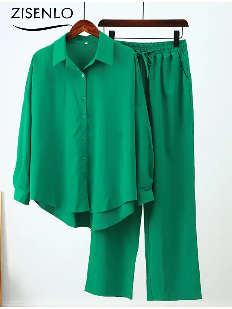 Pant Sets New Fashion Loose Elastic Long Sleeved Shirt Wide Legged Pants Casual Two Piece Suit Summer Outfits for Women 2024
Pant Sets New Fashion Loose Elastic Long Sleeved Shirt Wide Legged Pants Casual Two Piece Suit Summer Outfits for Women 2024