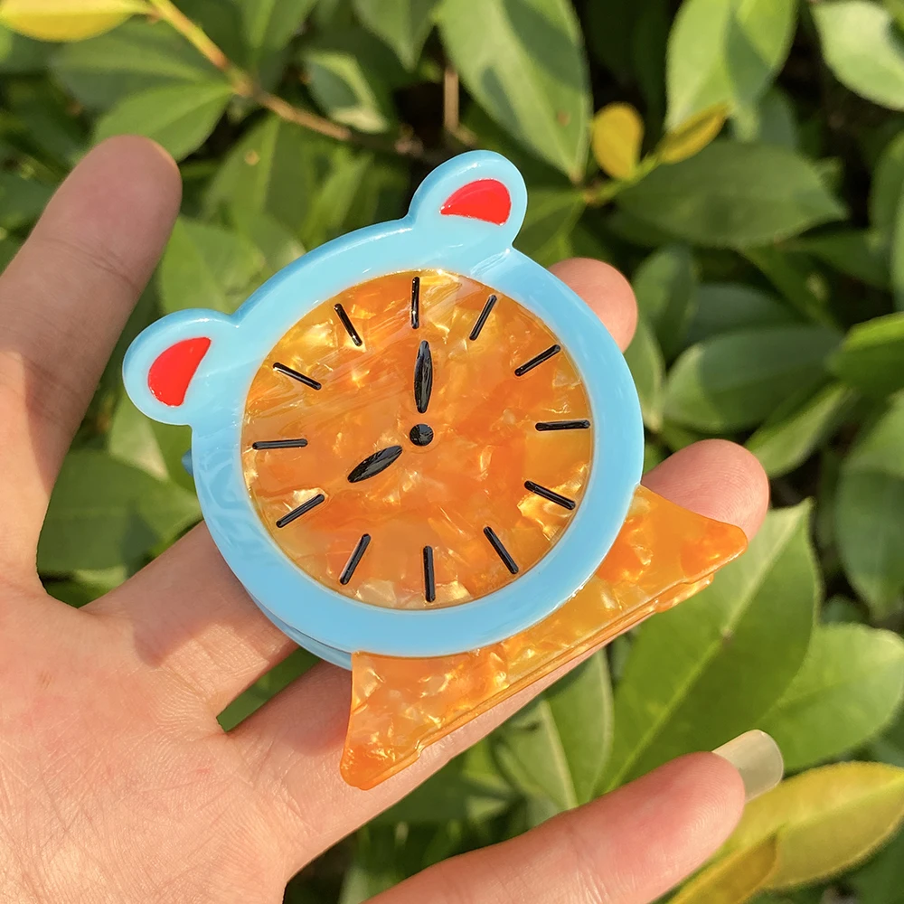 New Acetate Cartoon Alarm Clock Shape Crab Clamp Hair Claw For Women Girls Cute Round Hairpin Hair Clip Accessories Tool Gifts
New Acetate Cartoon Alarm Clock Shape Crab Clamp Hair Claw For Women Girls Cute Round Hairpin Hair Clip Accessories Tool Gifts