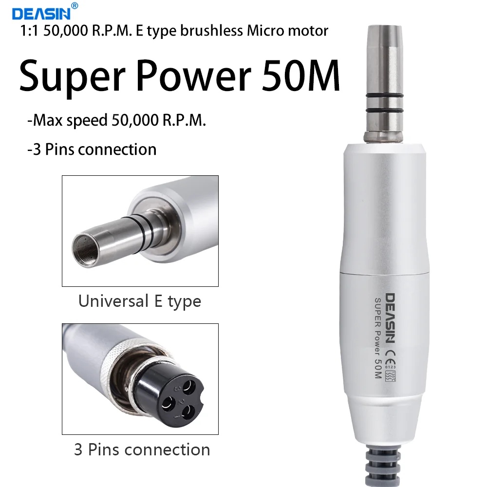 Dental Lab E-type brushless Electric Micro Motor 50000 RPM for Straight Contra Angle Handpiece For Micromotor Polisher Supply
Dental Lab E-type brushless Electric Micro Motor 50000 RPM for Straight Contra Angle Handpiece For Micromotor Polisher Supply