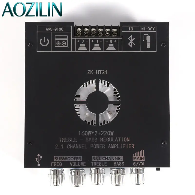 AOZILIN ZK-HT21 Bluetooth Digital Amplifier Board 2.1CH TDA7498E Subwoofer Amp Module
AOZILIN ZK-HT21 Bluetooth Digital Amplifier Board 2.1CH TDA7498E Subwoofer Amp Module