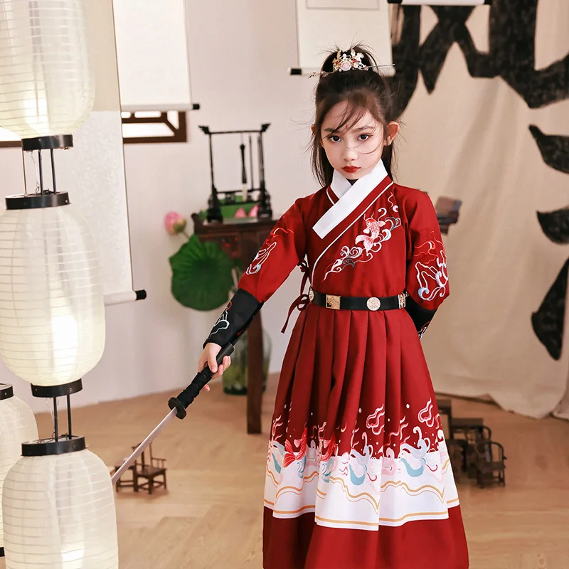 Chinese Style Red Carp Embroidery Hanfu Girls Dress Outfit Tang Suit Ancient Princess Costume For Kids
Chinese Style Red Carp Embroidery Hanfu Girls Dress Outfit Tang Suit Ancient Princess Costume For Kids