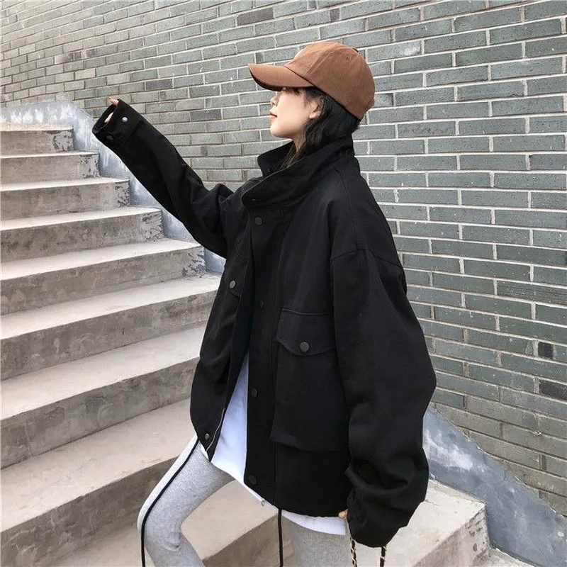 Basic Jackets Women Solid Loose Leisure All-match Spring Autumn Outerwear Female Clothing Streetwear Long Sleeve Simple Ulzzang
Basic Jackets Women Solid Loose Leisure All-match Spring Autumn Outerwear Female Clothing Streetwear Long Sleeve Simple Ulzzang