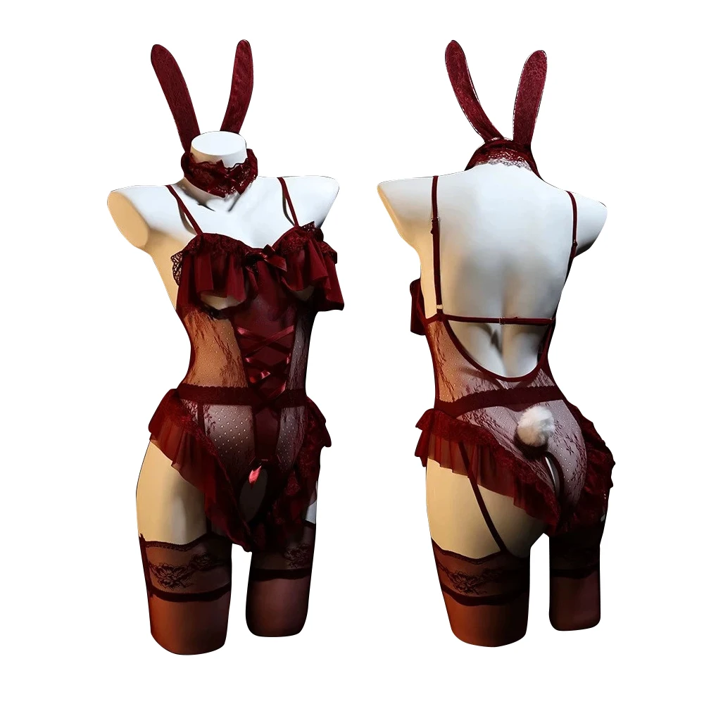 Anime Bunny Girl Cosplay Costume Rabbit Perspective Uniform Outfits Sexy Red Transparent Open-crotch Bodysuit Role Play Lingerie
Anime Bunny Girl Cosplay Costume Rabbit Perspective Uniform Outfits Sexy Red Transparent Open-crotch Bodysuit Role Play Lingerie