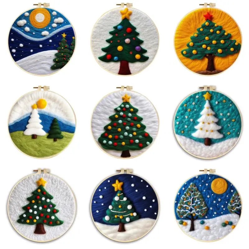 CHENISTORY Diy Needle Felting Painting Christmas Tree Wool Embroidery Felt Painting Kit With Needle Funny Diy Home Decor
CHENISTORY Diy Needle Felting Painting Christmas Tree Wool Embroidery Felt Painting Kit With Needle Funny Diy Home Decor