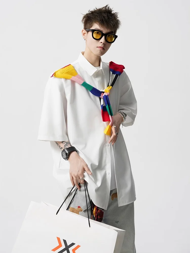 Rainbow Knitted ort Sve irt Men's Summer Cleanfit High-End Design Couple's Turn-down Collar irt Breathable Loose Fit
Rainbow Knitted ort Sve irt Men's Summer Cleanfit High-End Design Couple's Turn-down Collar irt Breathable Loose Fit
