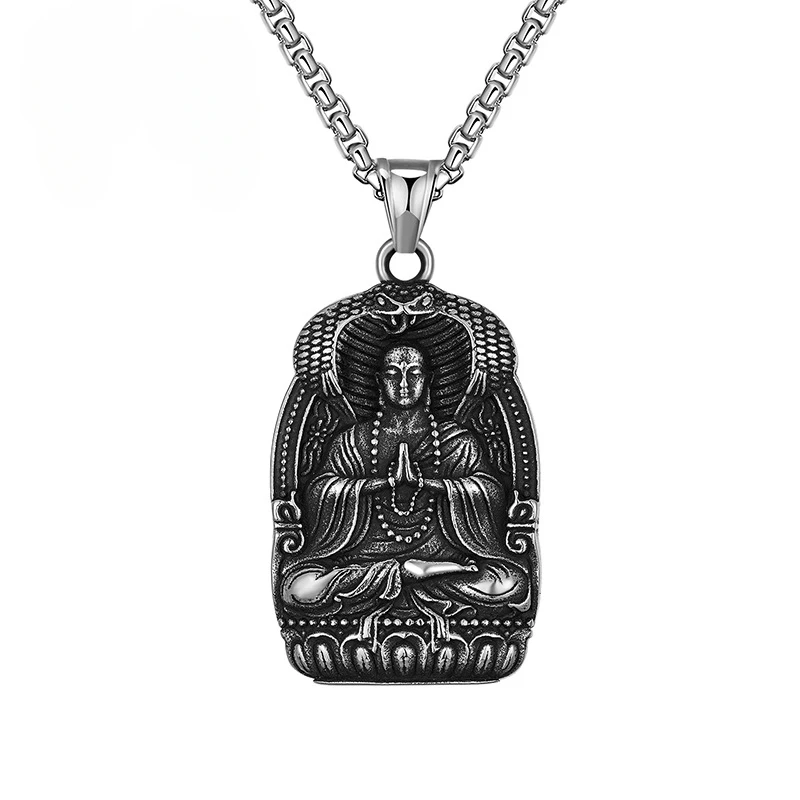 Popular Retro Colorless Pendant from Europe and America, Shakyamuni Titanium Steel Men's Necklace - Prayer Choice
Popular Retro Colorless Pendant from Europe and America, Shakyamuni Titanium Steel Men's Necklace - Prayer Choice
