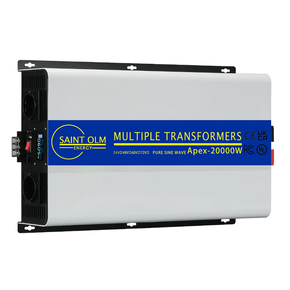 SAINTOLM 16KW 8KW Multi-transformer inverter Pure Sine Wave Inverter DC12/24/48V To AC110/120V 220V/230V RV,air conditioner
SAINTOLM 16KW 8KW Multi-transformer inverter Pure Sine Wave Inverter DC12/24/48V To AC110/120V 220V/230V RV,air conditioner