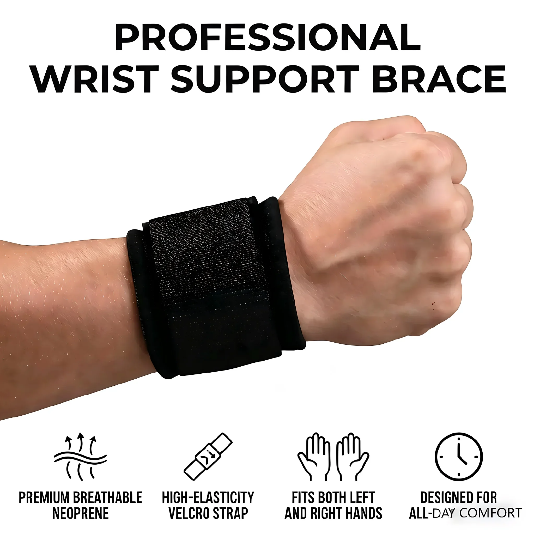 Breathable Neoprene Wrist Compression Strap Adjustable Wrist Support Brace for Sports, Weightlifting & Carpal Tunnel Pain Relief
Breathable Neoprene Wrist Compression Strap Adjustable Wrist Support Brace for Sports, Weightlifting & Carpal Tunnel Pain Relief