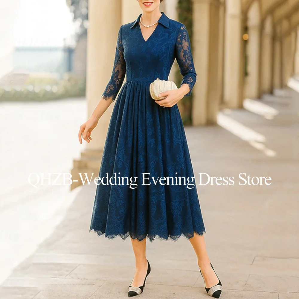 Customized Elegant Navy Blue Mother of the Bride Dresses V-Neck Tea-Length A-Line Wedding Guest Party Groom Dress 2026
Customized Elegant Navy Blue Mother of the Bride Dresses V-Neck Tea-Length A-Line Wedding Guest Party Groom Dress 2026