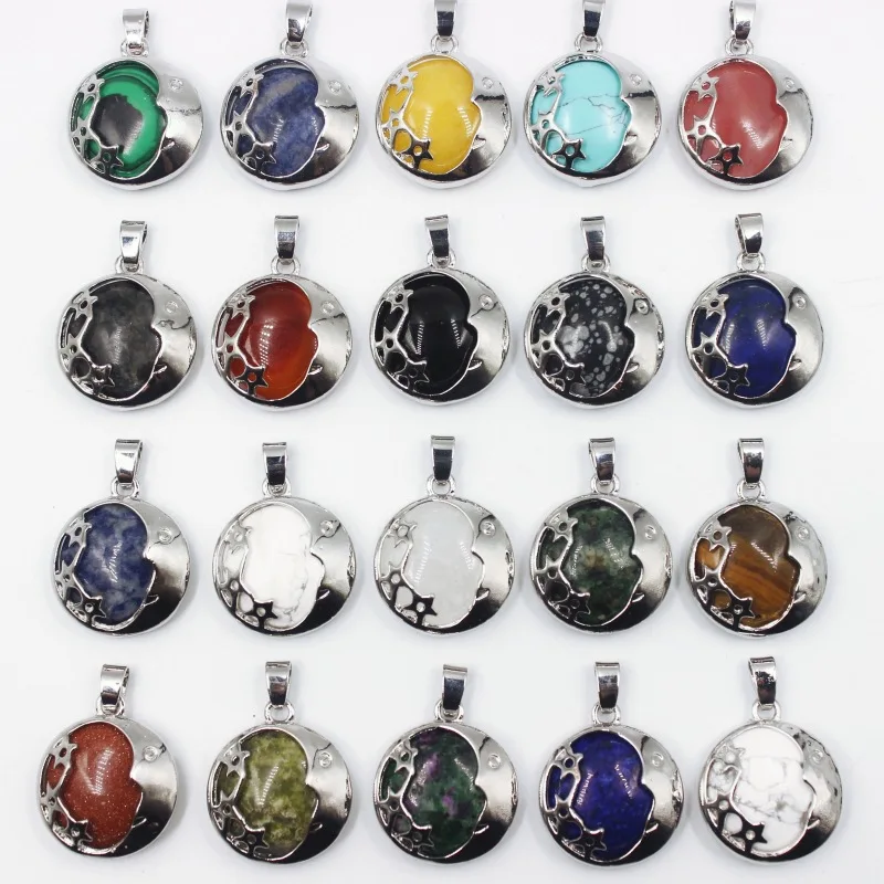 15pcs Natural Stone Pendant Vintage Carving Stars Moon Shape Crystal Agate Hollow Charms Jewelry Necklace Making Accessory
15pcs Natural Stone Pendant Vintage Carving Stars Moon Shape Crystal Agate Hollow Charms Jewelry Necklace Making Accessory