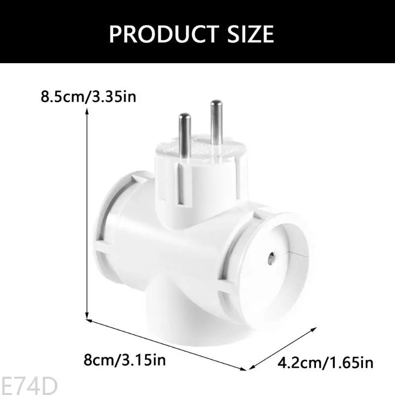 E74d Portable EU Adapter преобразует отдельную выходы в три для легкого использования
E74d Portable EU Adapter преобразует отдельную выходы в три для легкого использования