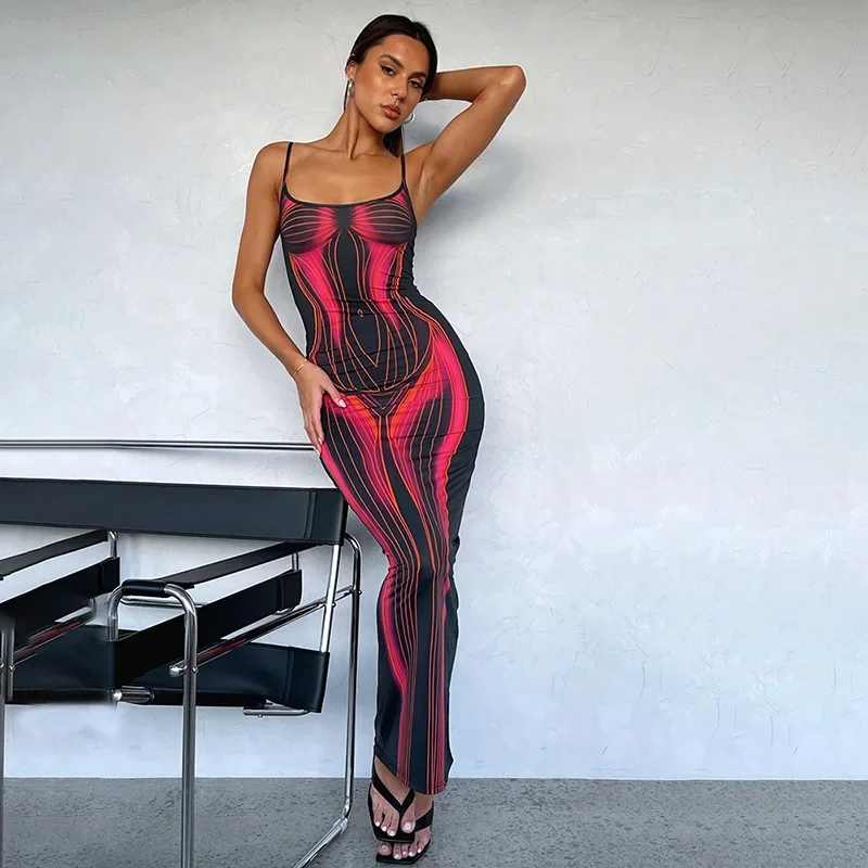 Women Sexy 3D Body Print Bodycon Maxi Dress Fashoin Spaghetti Straps Sleeveless Backless Club Party Robe Streetwear Vestidos
Women Sexy 3D Body Print Bodycon Maxi Dress Fashoin Spaghetti Straps Sleeveless Backless Club Party Robe Streetwear Vestidos