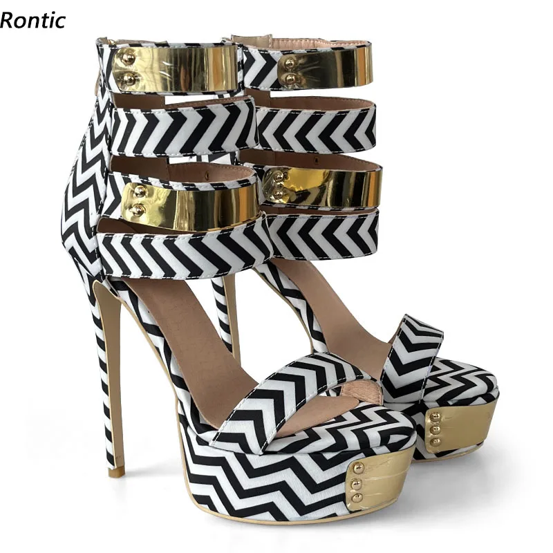 Rontic New Arrival Women Summer Sandals Sexy Stiletto Heels Open Toe Beautiful Black Party Shoes Size 34 45 47 52
Rontic New Arrival Women Summer Sandals Sexy Stiletto Heels Open Toe Beautiful Black Party Shoes Size 34 45 47 52