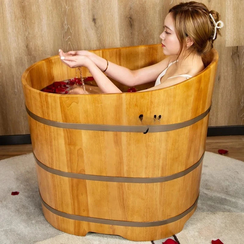 Pure cypress oak small apartment bath bucket, child bath bucket, thickened household bucket
Pure cypress oak small apartment bath bucket, child bath bucket, thickened household bucket