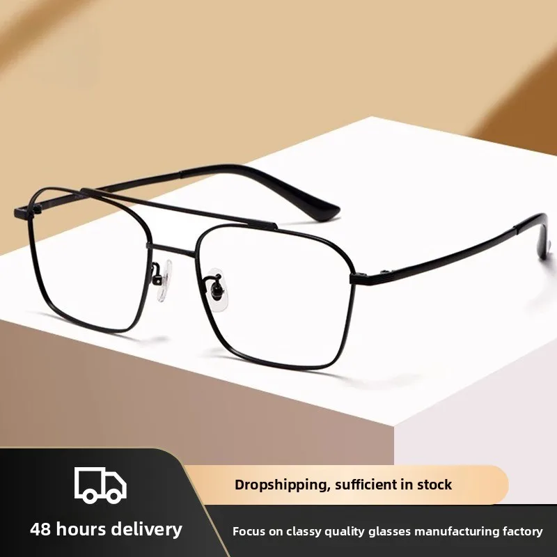 Pure titanium double-beam gold-rimmed glasses, full-frame simple 10g square frame, personalized business spectacle frame
Pure titanium double-beam gold-rimmed glasses, full-frame simple 10g square frame, personalized business spectacle frame