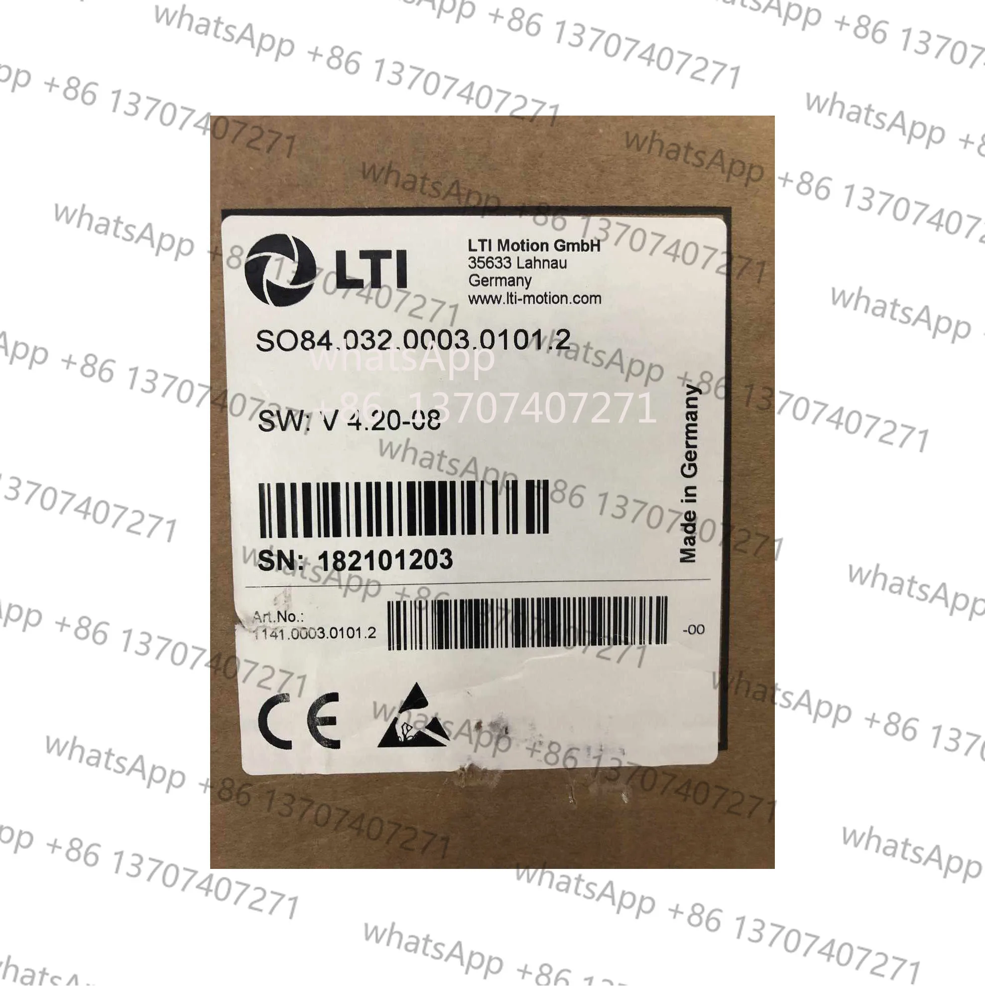 Second-hand MOTION SO84.032.0003.0101.2 Servo drive For LTI 
Second-hand MOTION SO84.032.0003.0101.2 Servo drive For LTI