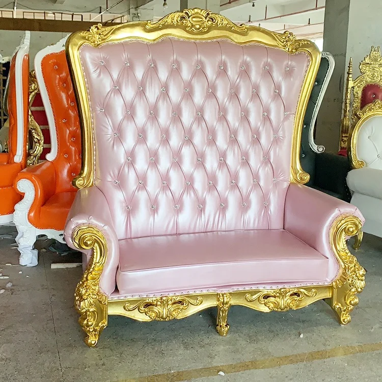 Hot Sale Salon Furniture Luxury Royal Sofa Wedding Baby Pink + Gold Throne Sofa Hotel
Hot Sale Salon Furniture Luxury Royal Sofa Wedding Baby Pink + Gold Throne Sofa Hotel