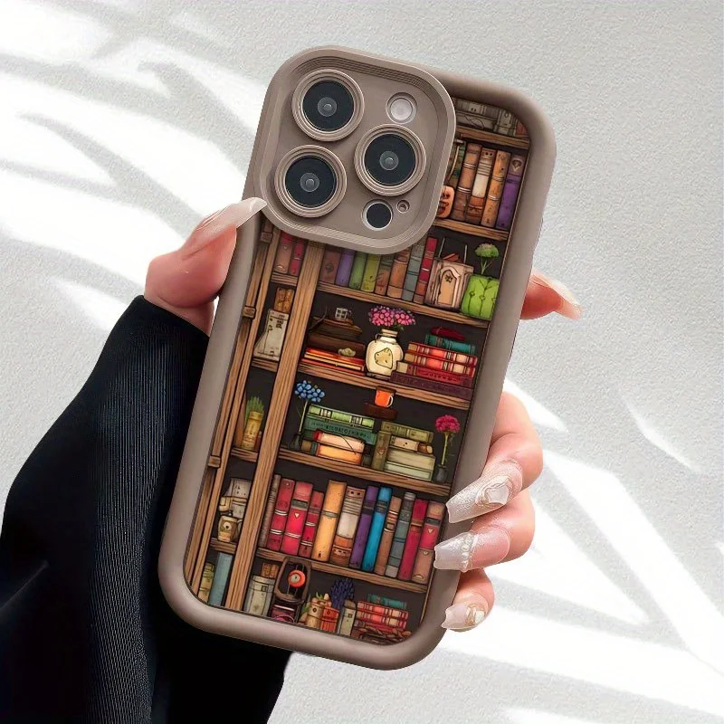 Retro bookshelf design phone case for iPhone 16 15 14 13 12 11 Pro/ Max/Plus shock-proof rear cover anti-fingerprint 
Retro bookshelf design phone case for iPhone 16 15 14 13 12 11 Pro/ Max/Plus shock-proof rear cover anti-fingerprint