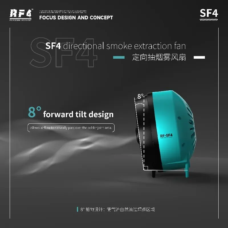 RF4 SF4 Focus Design Smoke Fan 8° Tilt for Natural Airflow Over Joints USB Powered Boost Clarity in Welding & Electronic Repairs
RF4 SF4 Focus Design Smoke Fan 8° Tilt for Natural Airflow Over Joints USB Powered Boost Clarity in Welding & Electronic Repairs