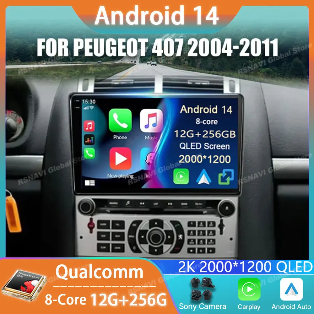 Car Radio Android 14 For Peugeot 407 2004 - 2011 GPS Carplay Player Navigation Multimedia Stereo Auto DSP BT 2din Head Unit QLED
Car Radio Android 14 For Peugeot 407 2004 - 2011 GPS Carplay Player Navigation Multimedia Stereo Auto DSP BT 2din Head Unit QLED