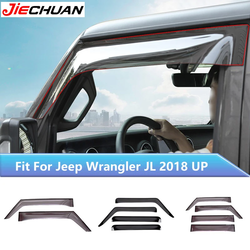 JIECHUAN полимерный автомобильный оконный козырек от дождя для Jeep Gladiator JT Wrangler JL 2018 UP 2/4 двери автомобильные внешние аксессуары 
JIECHUAN полимерный автомобильный оконный козырек от дождя для Jeep Gladiator JT Wrangler JL 2018 UP 2/4 двери автомобильные внешние аксессуары