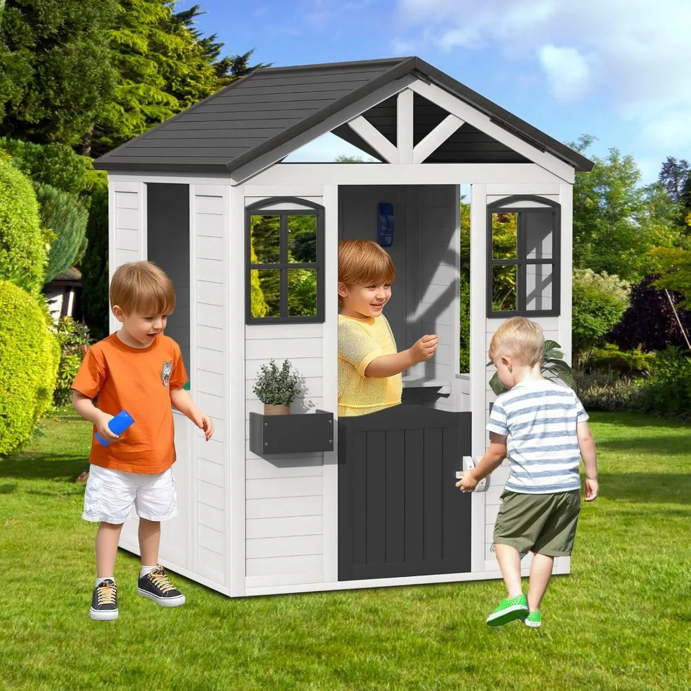 Outdoor Kids Playhouse, Toddler Playhouse Wooden Playhouse for Kids Ages 3-10, with Sink, Stove,Flower Pot Holders,Phone,Kitchen
Outdoor Kids Playhouse, Toddler Playhouse Wooden Playhouse for Kids Ages 3-10, with Sink, Stove,Flower Pot Holders,Phone,Kitchen