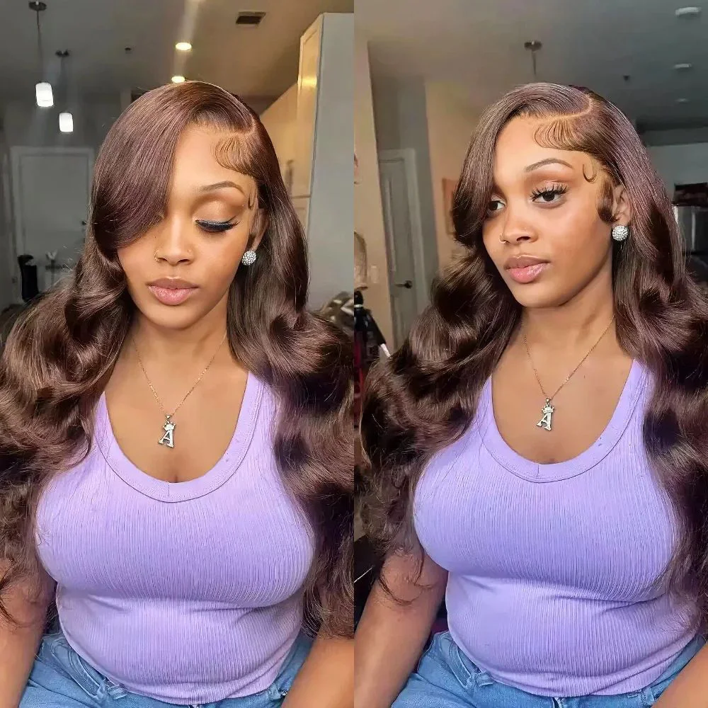36 46 Inch Chocolate Brown Body Wave 13x4 HD Lace Front Human Hair Wig Brazilian 13x6 Lace Frontal Wigs Pre Plucked For Women 200% Density
36 46 Inch Chocolate Brown Body Wave 13x4 HD Lace Front Human Hair Wig Brazilian 13x6 Lace Frontal Wigs Pre Plucked For Women 200% Density