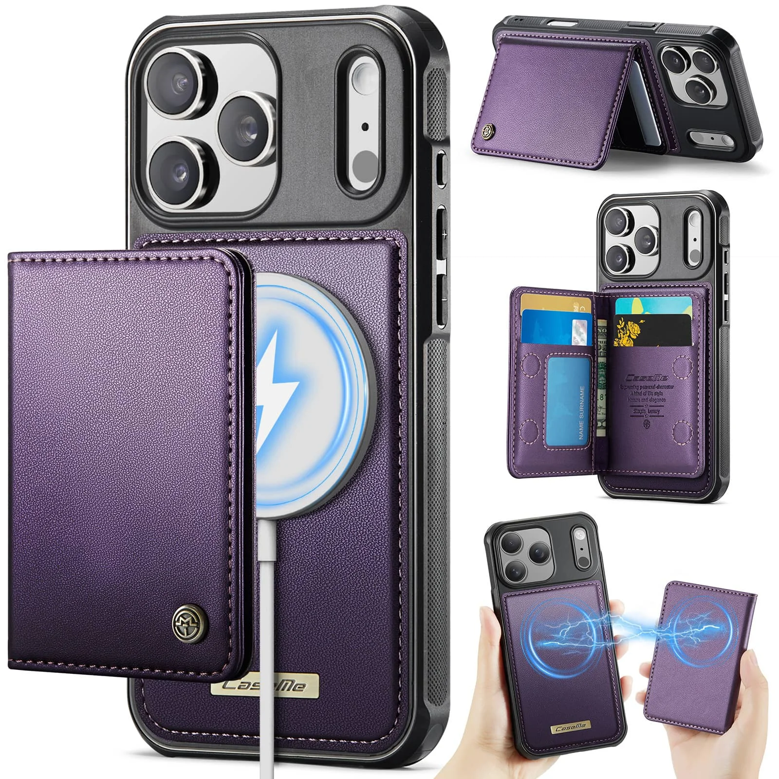 Wallet Case for iPhone 17/Air/16e/15/14/13/12/11 Pro Max 16 Plus Magnetic Card Holder RFID Detachable Kickstand Shockproof Cover
Wallet Case for iPhone 17/Air/16e/15/14/13/12/11 Pro Max 16 Plus Magnetic Card Holder RFID Detachable Kickstand Shockproof Cover