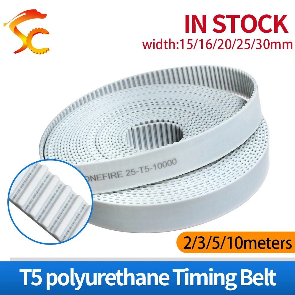 T5-16MM T5 Open-End Timing Belt width 15/16/20/25/30mm Pitch=5mm PU With Steel Core Synchronous Belt
T5-16MM T5 Open-End Timing Belt width 15/16/20/25/30mm Pitch=5mm PU With Steel Core Synchronous Belt