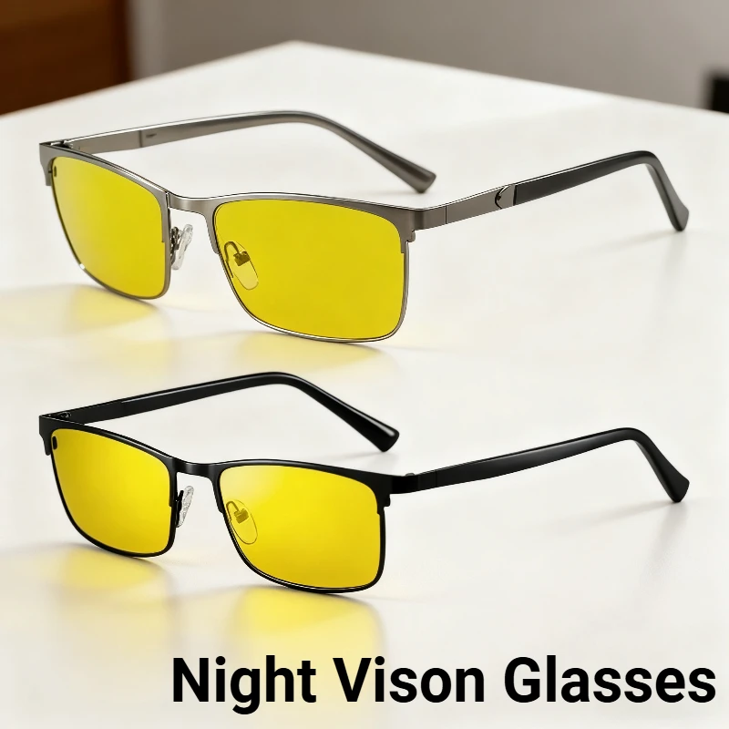 New Fashionable Night Vision Yellow Polarized Glasses Metal Square-Frame Business Eyewear Men's Classic Driving Shades
New Fashionable Night Vision Yellow Polarized Glasses Metal Square-Frame Business Eyewear Men's Classic Driving Shades