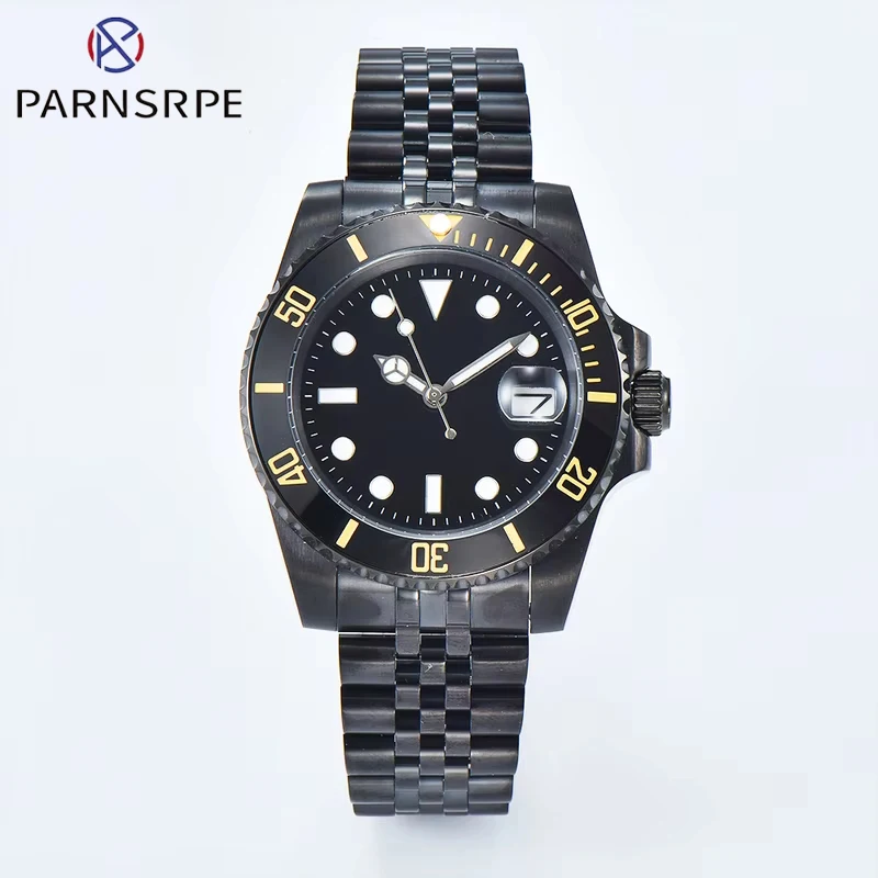 PARNSRPE Business PVD Black 40mm NH35 Watch Sapphire Glass 316L Stainless Steel Case C3 Luminous Calendar Mechanical Watch
PARNSRPE Business PVD Black 40mm NH35 Watch Sapphire Glass 316L Stainless Steel Case C3 Luminous Calendar Mechanical Watch