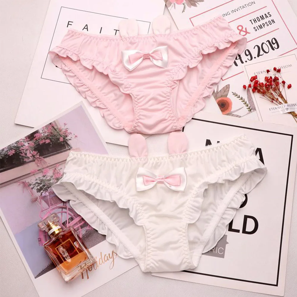 Lolita Girls Cute Bow Cotton Underwear Women Ruffle Seamless Panties Solid Rabbit Ears Briefs Cartoon Lingerie
Lolita Girls Cute Bow Cotton Underwear Women Ruffle Seamless Panties Solid Rabbit Ears Briefs Cartoon Lingerie