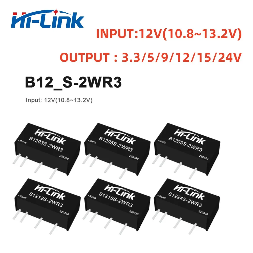Hi-link 2W 3.3V/5V/9V/12V/15V/24V DC DC Power Converter Module Step-down Buck 10.8-13.2V B12_S-2WR3
Hi-link 2W 3.3V/5V/9V/12V/15V/24V DC DC Power Converter Module Step-down Buck 10.8-13.2V B12_S-2WR3