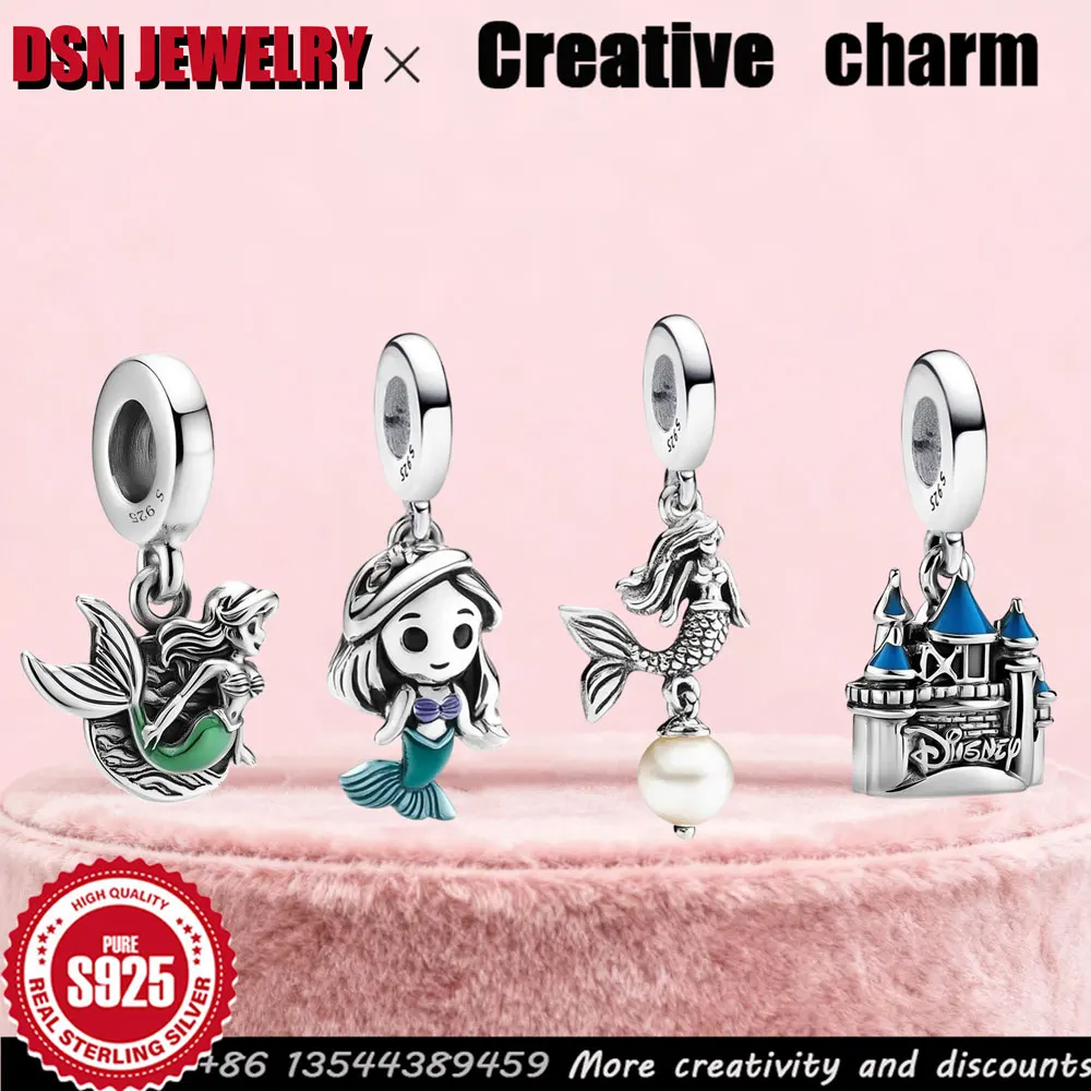 DSN Customizable pendant 925 Sterling Silver Charm Disney Style castle mermaids Original DIY Dangle Charm girl's Jewelry gift
DSN Customizable pendant 925 Sterling Silver Charm Disney Style castle mermaids Original DIY Dangle Charm girl's Jewelry gift