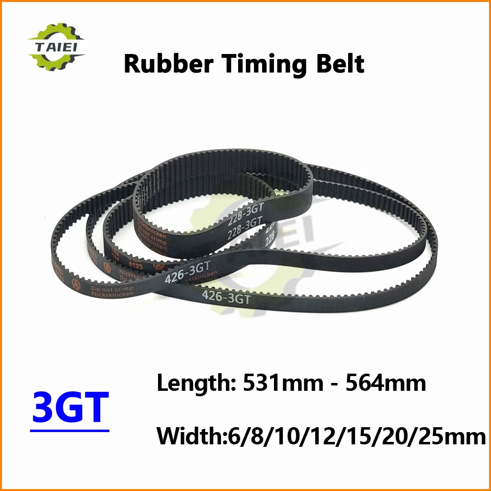 Резиновый синхронный ремень 3GT Длина 531 534 537 540 543 546 549 552 555 558 561 564 мм Ширина 6-25 мм Зубчатый приводной ремень ГРМ GT3
Резиновый синхронный ремень 3GT Длина 531 534 537 540 543 546 549 552 555 558 561 564 мм Ширина 6-25 мм Зубчатый приводной ремень ГРМ GT3
