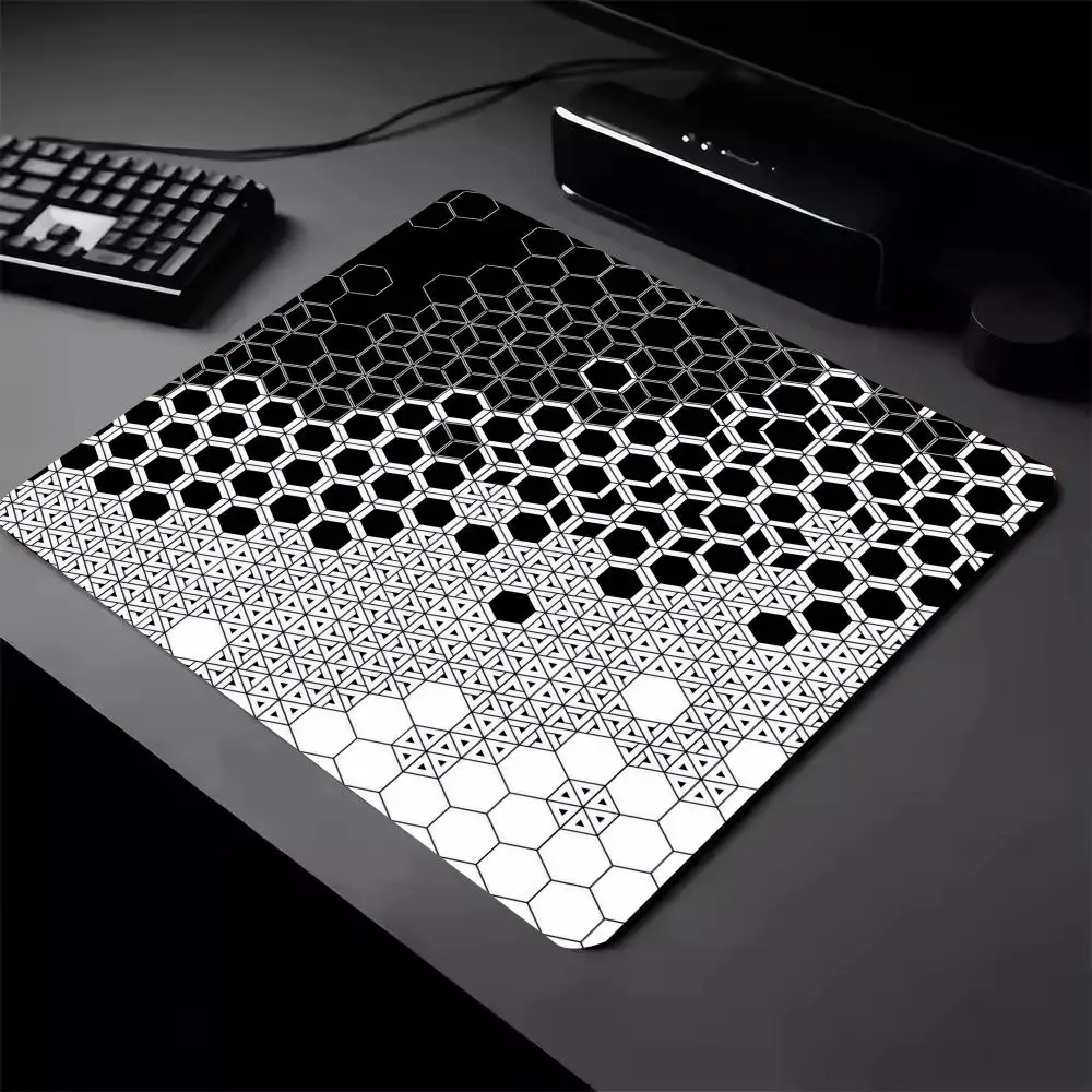 Black texture pattern Mouse Pad Small Gamer Desk Mat Square Gaming Office Accessories Rug Mousepad HD Rubber Keyboard Table Mats