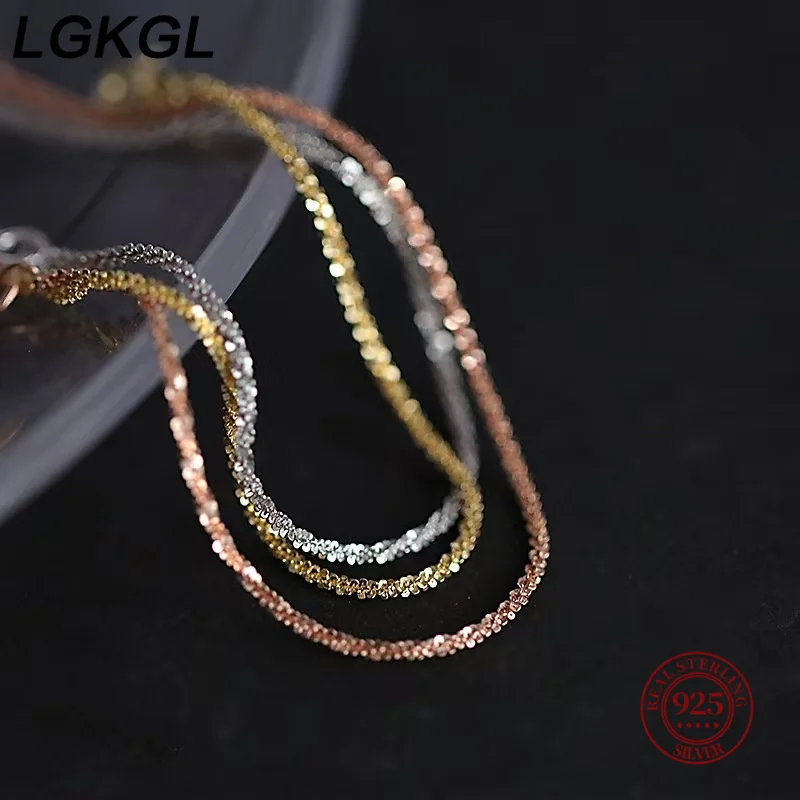 LGKGL Trendy S925 Sterling Silver Bracelet For Women Simplicity Korean Choker 14K Palted Fine Jewelry Gift
LGKGL Trendy S925 Sterling Silver Bracelet For Women Simplicity Korean Choker 14K Palted Fine Jewelry Gift