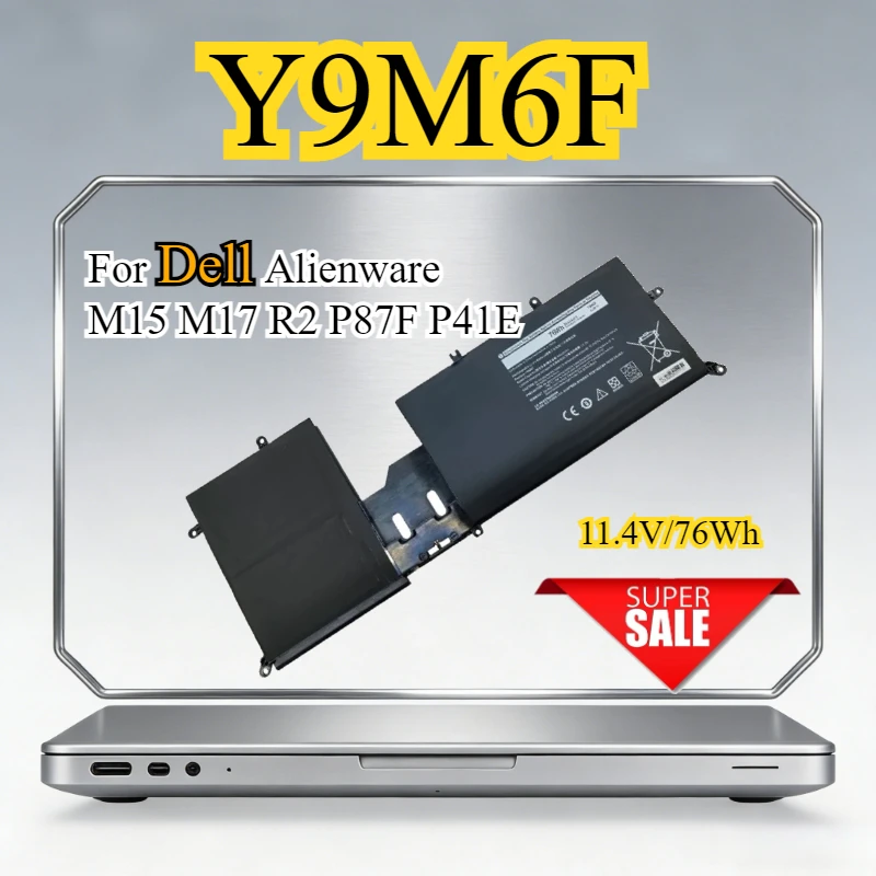 New Y9M6F Laptop Battery for Dell Alienware M15 M17 R2 P87F P41E YM9KC 08K84Y ALW15M C7XD9 D4958W D4738W R4958W D4505B D4746W
New Y9M6F Laptop Battery for Dell Alienware M15 M17 R2 P87F P41E YM9KC 08K84Y ALW15M C7XD9 D4958W D4738W R4958W D4505B D4746W