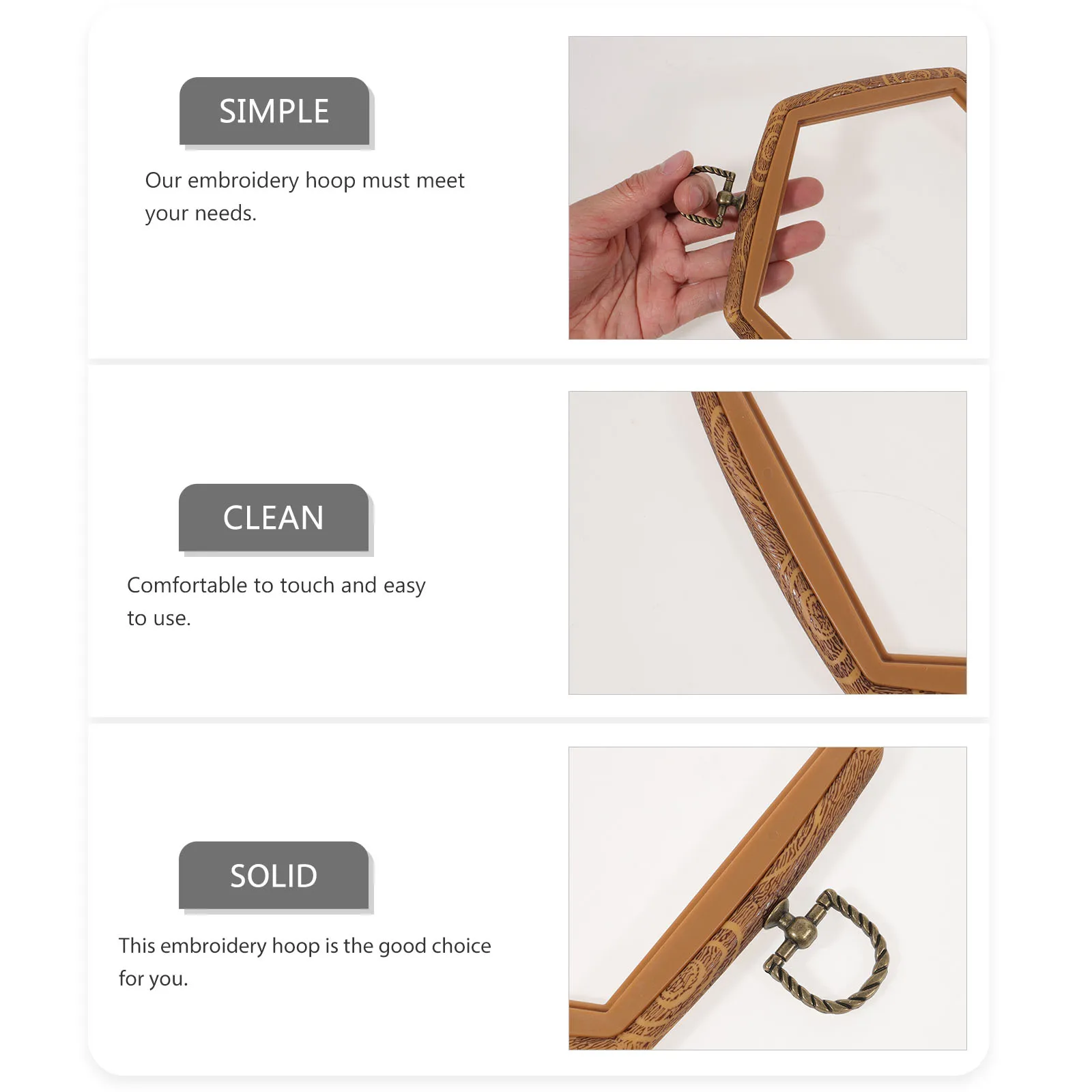 Professional DIY Embroidery Hoop 18cm for Cross Stitch Needlework Decoration Easy Fix Cloth Long Lasting Embroidery Hoops 
Professional DIY Embroidery Hoop 18cm for Cross Stitch Needlework Decoration Easy Fix Cloth Long Lasting Embroidery Hoops