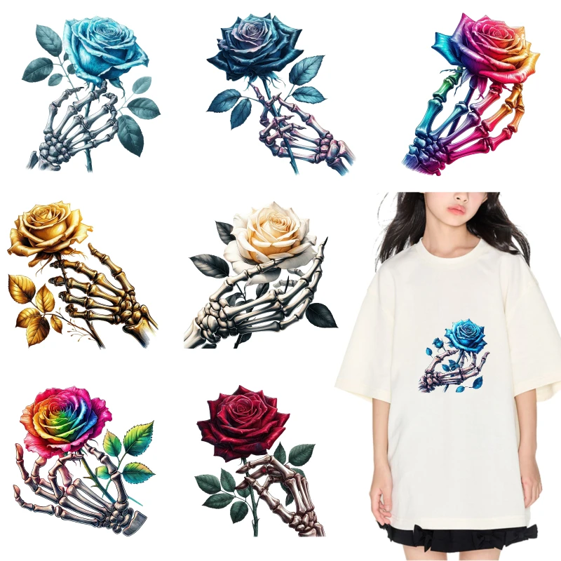 2PCS Skeleton Hand Holding Rose iron on patches DTF Patches for clothes Iron-on transfers for clothing heat transfer sticker
2PCS Skeleton Hand Holding Rose iron on patches DTF Patches for clothes Iron-on transfers for clothing heat transfer sticker