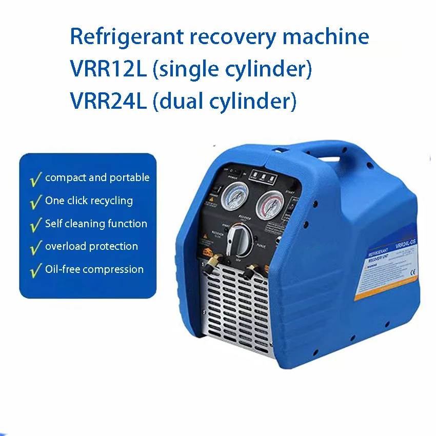 VRR12L/24L Машина для восстановления хладагента Автомобильный кондиционер Машина для сбора хладагентов с семенами снега и фтора 220 В-240 В
VRR12L/24L Машина для восстановления хладагента Автомобильный кондиционер Машина для сбора хладагентов с семенами снега и фтора 220 В-240 В