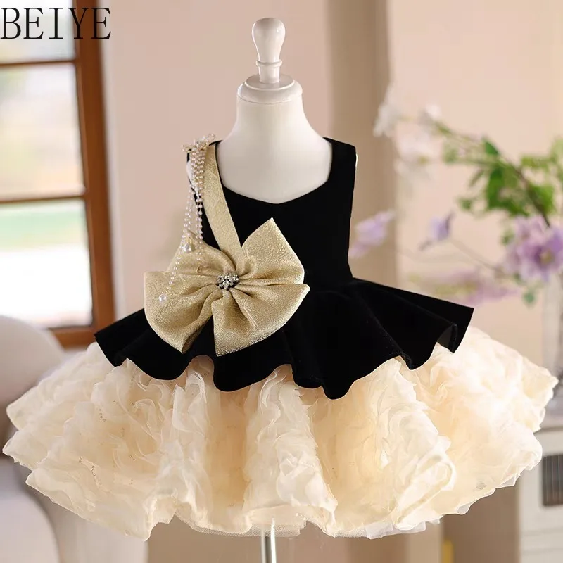 Sleeveless Spring Summer Baby Girl Dress Birthday Black Children Host Flower Dress Wedding High End Birthday Party Dress
Sleeveless Spring Summer Baby Girl Dress Birthday Black Children Host Flower Dress Wedding High End Birthday Party Dress