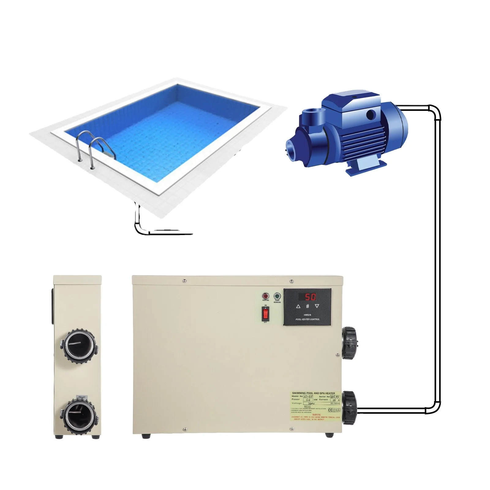 WeWork Digital Electric Pool Heater, Swimming Pool & Hot Tub Water Heater with Digital Thermostat
WeWork Digital Electric Pool Heater, Swimming Pool & Hot Tub Water Heater with Digital Thermostat