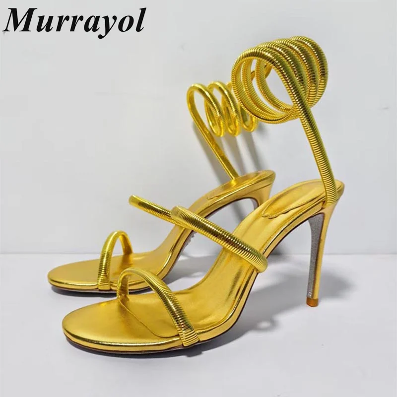 New One Strap Thin High Heels Sandalias Women Metal Ankle Snake Shaped Strap Entanglement Sandals Summer Banquet Dress Shoes
New One Strap Thin High Heels Sandalias Women Metal Ankle Snake Shaped Strap Entanglement Sandals Summer Banquet Dress Shoes