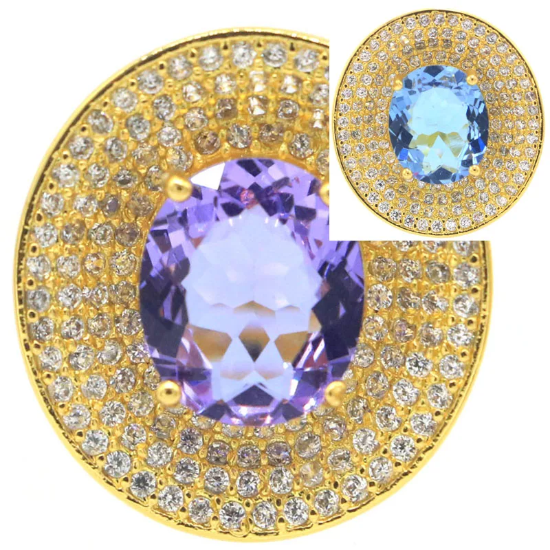 Buy 3 Get 1 Free 23x21mm Delicate Fine Cut 7g Color Changing Alexandrite Topaz CZ Women Engagement 14k Gold Silver Ring
Buy 3 Get 1 Free 23x21mm Delicate Fine Cut 7g Color Changing Alexandrite Topaz CZ Women Engagement 14k Gold Silver Ring