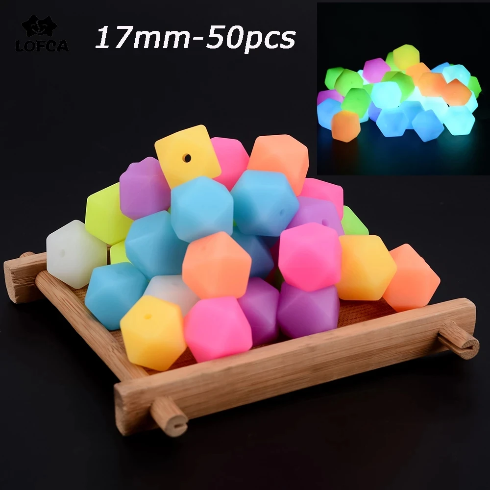 LOFCA 17mm-50pcs Luminous Beads Stereo Hexagonal Food Grade Silicone Beads for Making DIY Charm Bracelet Necklace Accessories
LOFCA 17mm-50pcs Luminous Beads Stereo Hexagonal Food Grade Silicone Beads for Making DIY Charm Bracelet Necklace Accessories